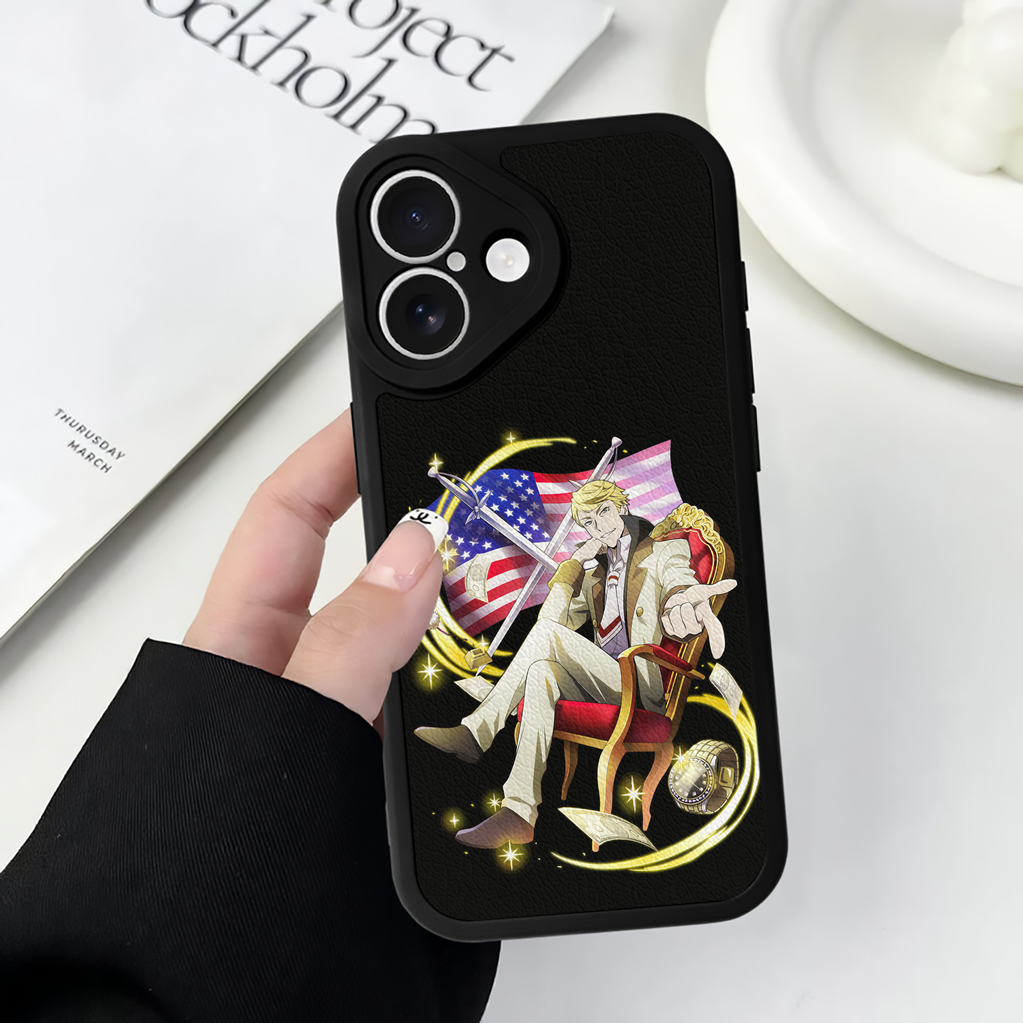 （画像用） 文豪ストレイドッグス Bungo Stray Dogs 【iPhone 16シリーズ対応】シリコンスマホケース（レザー調） 材質：シリコン